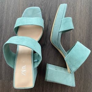 Zara Suede Block Sandals